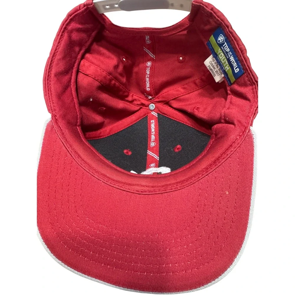 Oklahoma Sooners Top of the World Youth Hat Red Grey Cotton Soli Snapback OU Cap